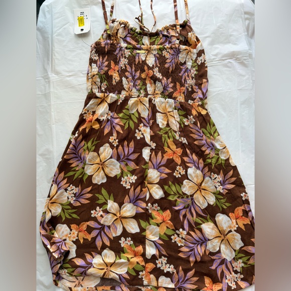Billabong Brown Floral Dress NWT - Picture 5 of 6